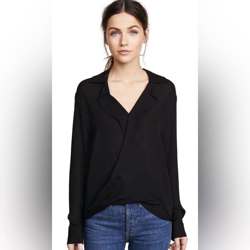 LN $325 WOMENS XS SMALL (bust 40”) L’AGENCE RITA 100% SILK SHIRT TOP BLOUSE